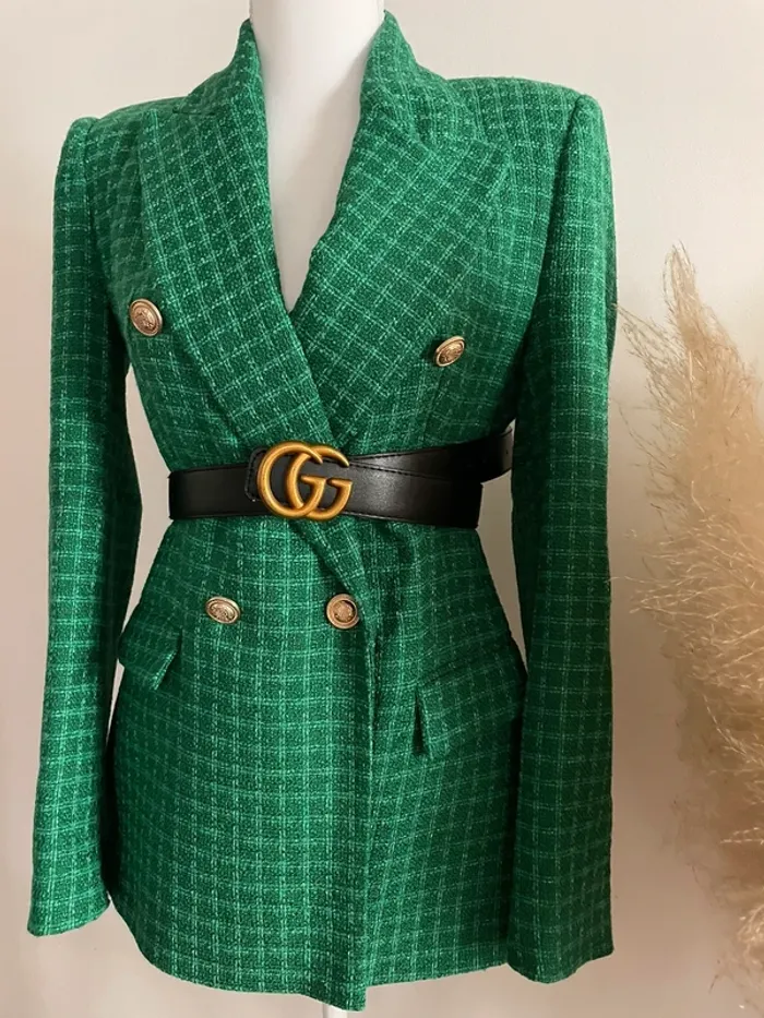 Zara Veste blazer tailleur tweed à boutonnage croisé taille S - photo numéro 4