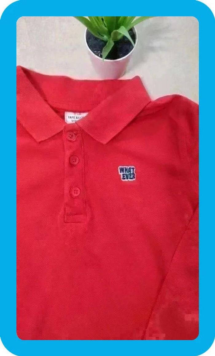 Polo manches longues rouge Okaïdi 5 ans | Très bon état - photo numéro 2