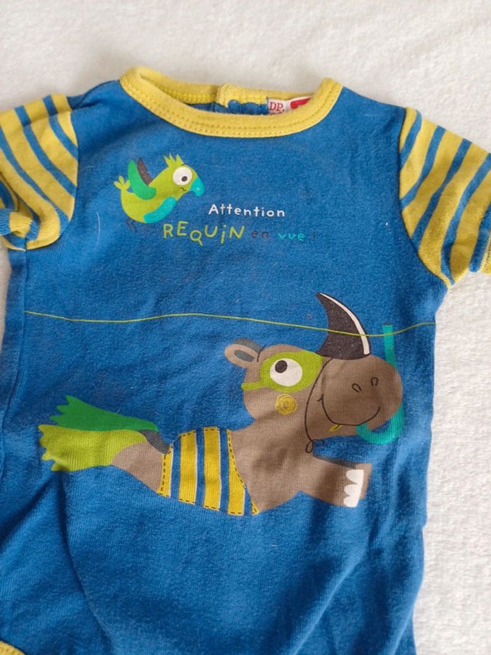 Body bleu et jaune 6 mois dpam - photo numéro 2