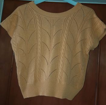 Pull moutarde Vintage manches courtes