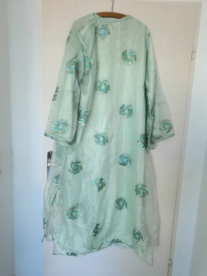 Caftan bleu clair 2 pièces - photo numéro 3