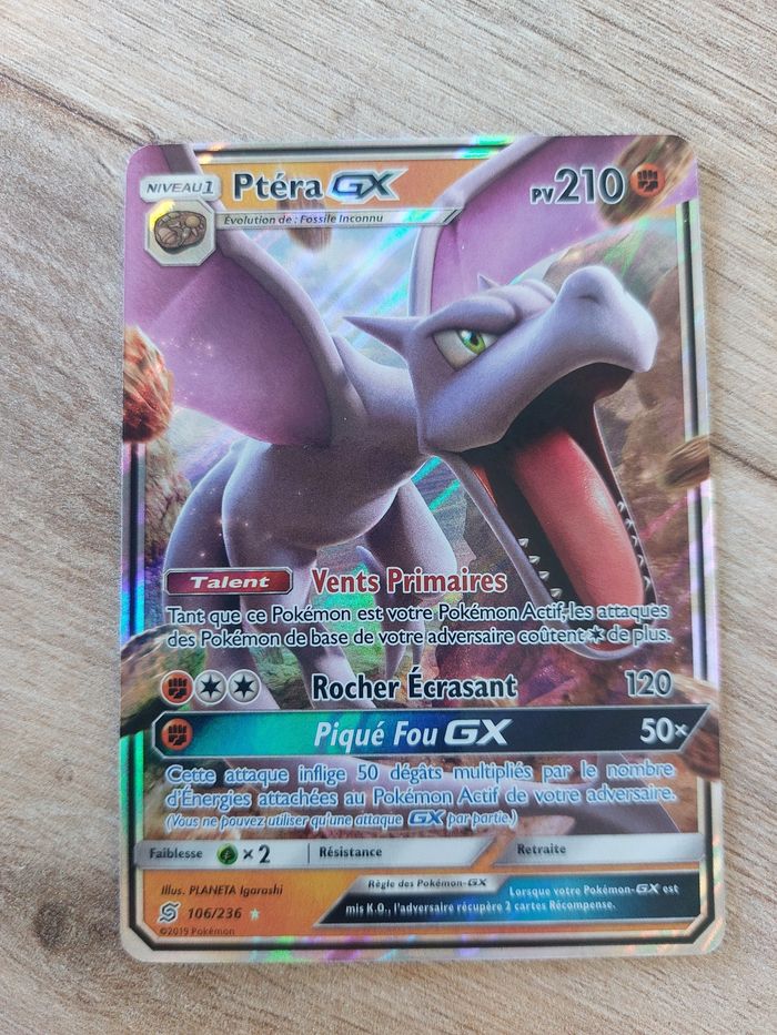 Carte pokemon Ptera GX 106/236 Harmonie Des Esprits