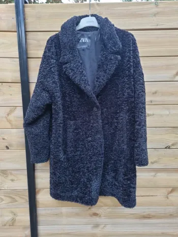 Manteau maille bouclette Zara taille M