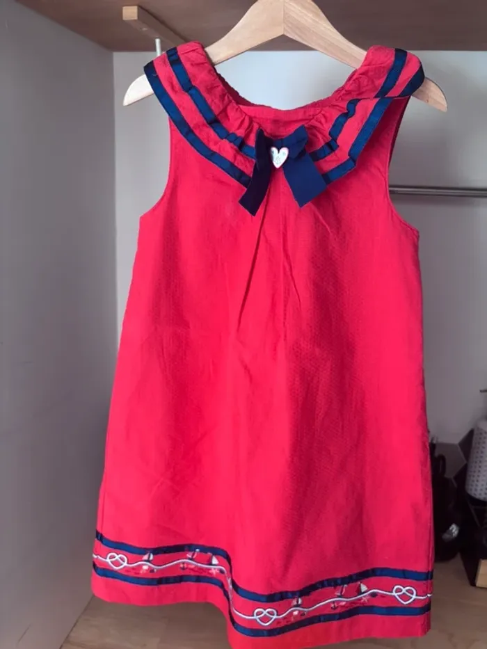 👗Robe rouge style marin • Sergent Major • 6 ans - photo numéro 2