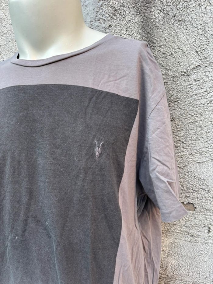 Tee-shirt AllSaints Homme XL – Bicolore taupe  & Noir, Logo Brodé - photo numéro 6