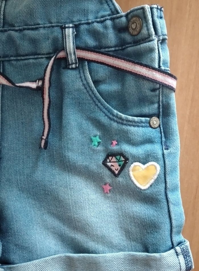 Salopette short en jeans 3 ans fille Tex baby - photo numéro 5
