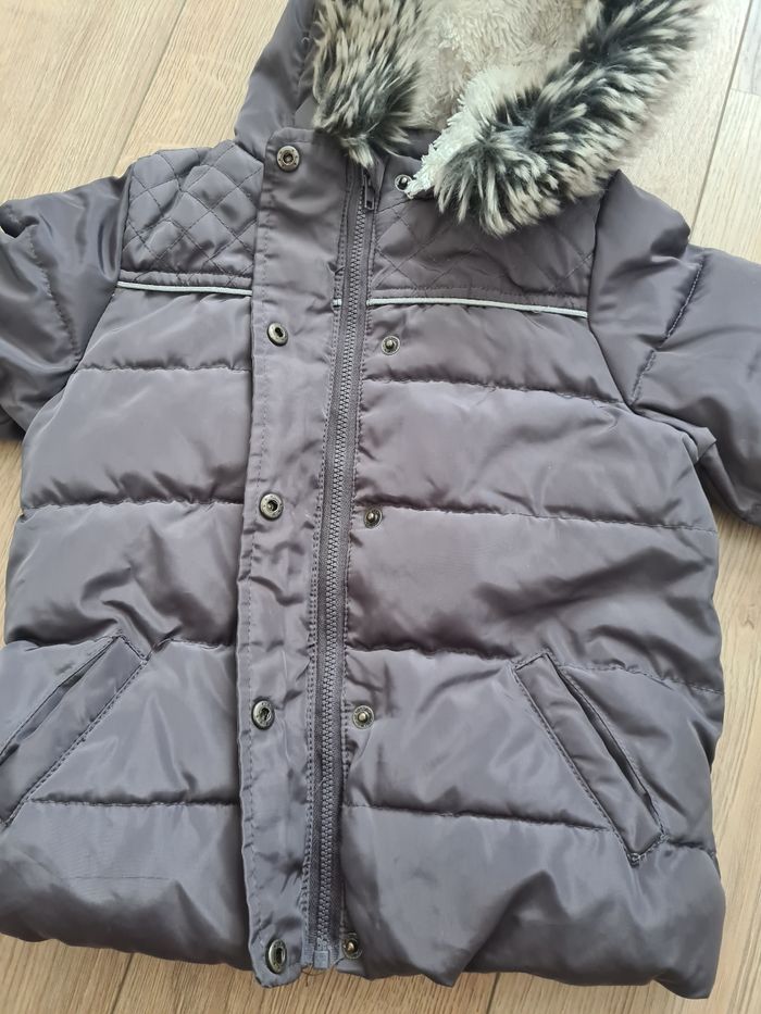 Doudoune manteau taupe avec capuche fourré 23 mois tape à l'œil - photo numéro 7