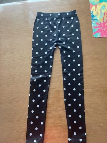 legging noir à pois blanc