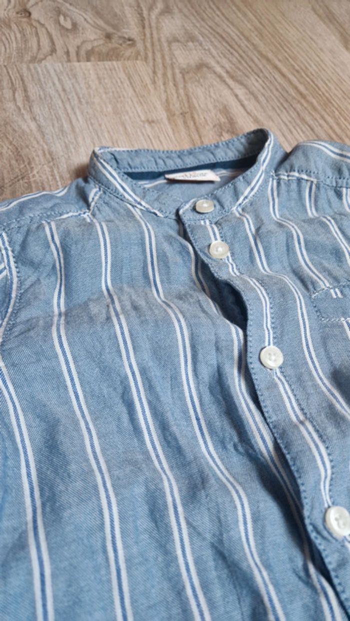 Chemise chic col mao à rayures verticale Tape à l'œil 💥4 ans💥 - photo numéro 2
