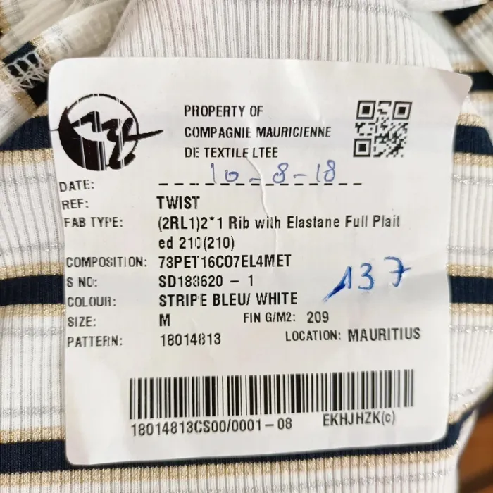 T-shirt blanc à rayures et nœud devant – Taille M A670 - photo numéro 11