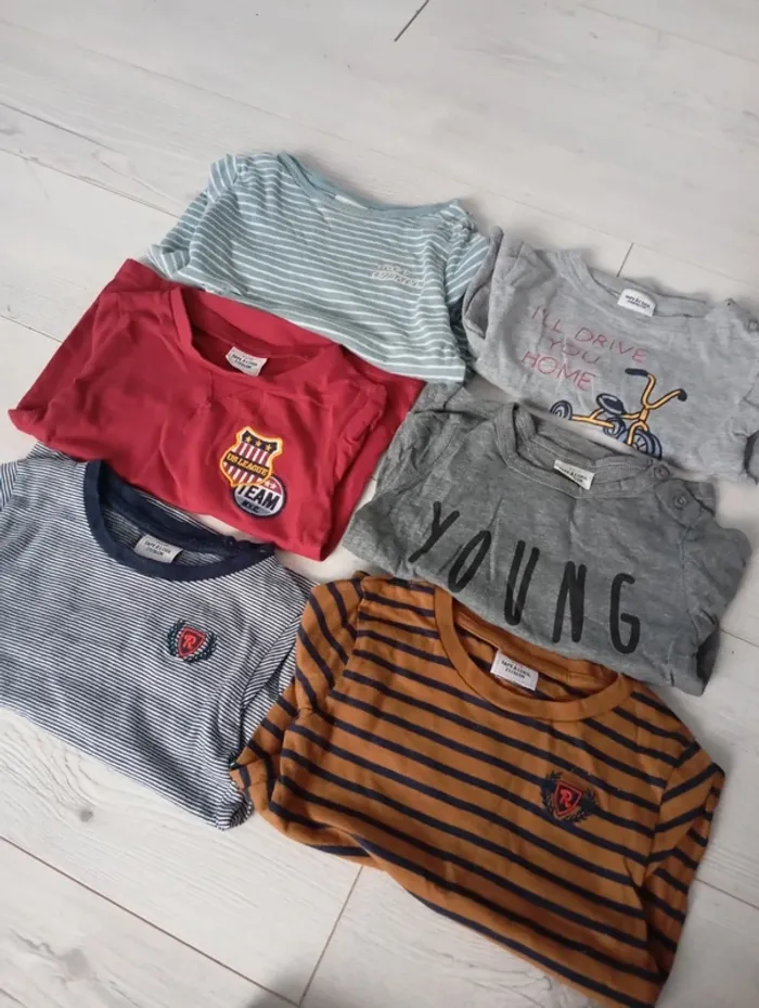 Lot 6 tee shirts 86cm
