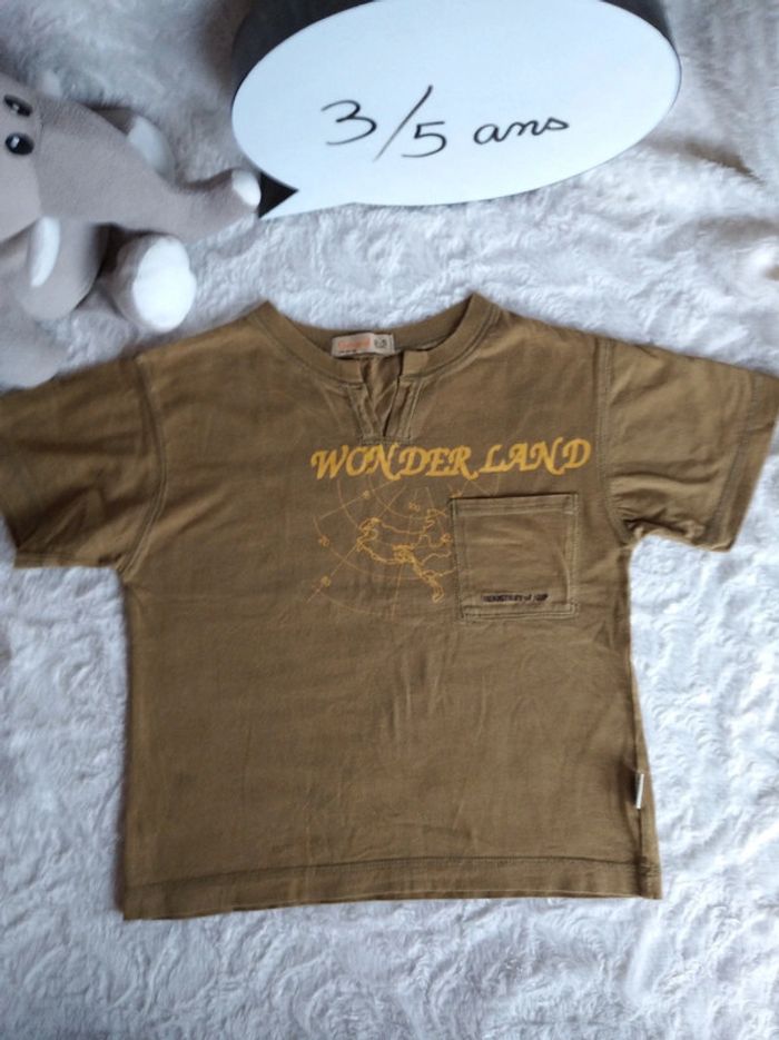 Tee shirt chemise manches courtes Garçon 3/5 ans Wonder Land Gevipall 100% coton - photo numéro 2