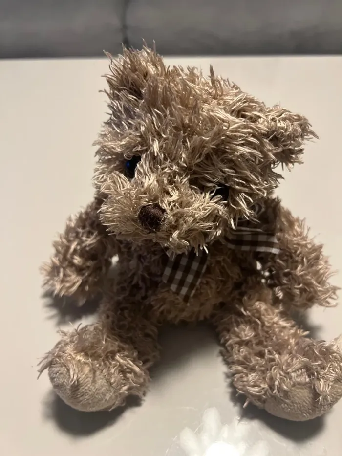 Doudou Peluche ours beige nœud papillon Enesco