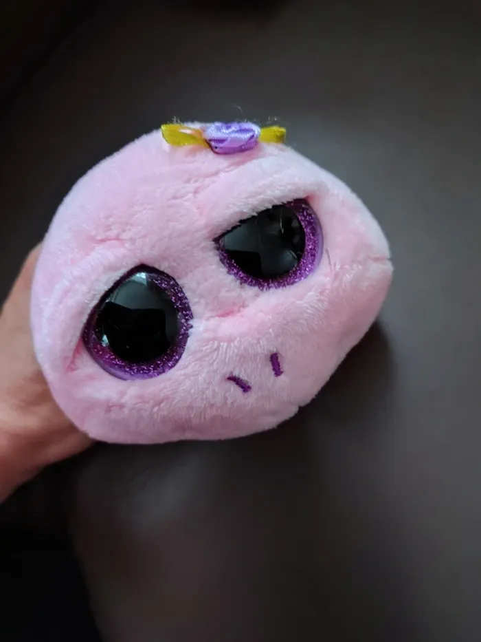 Peluche rosie la tortue rose violette fleur ty - photo numéro 3