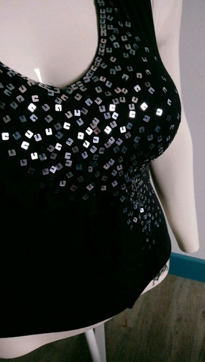 Débardeur noir strass - photo numéro 3