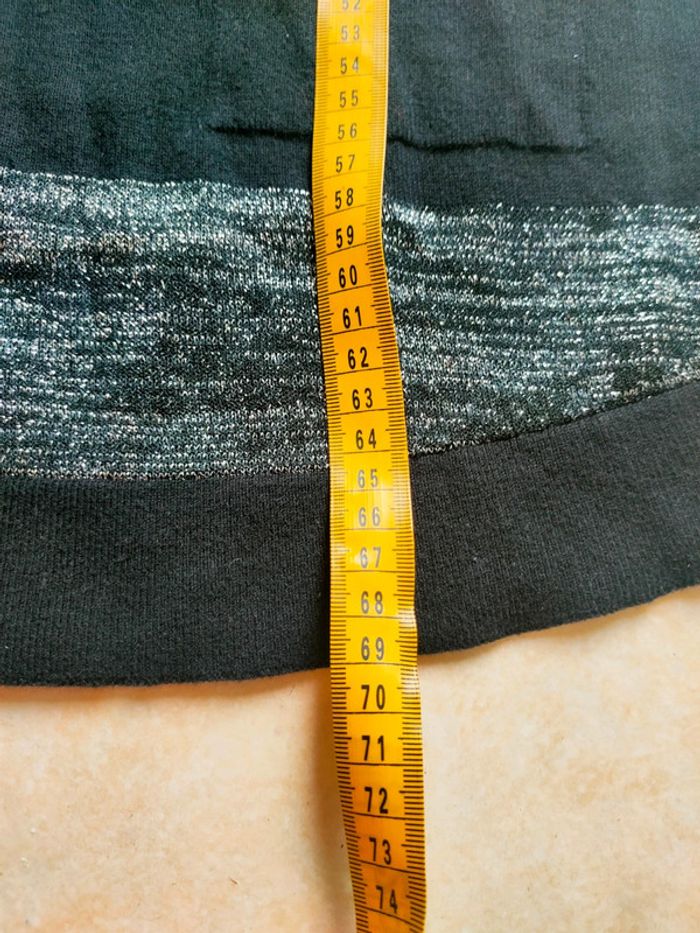 Pull rayé gris et noir ample taille 38 marque bréal - photo numéro 7