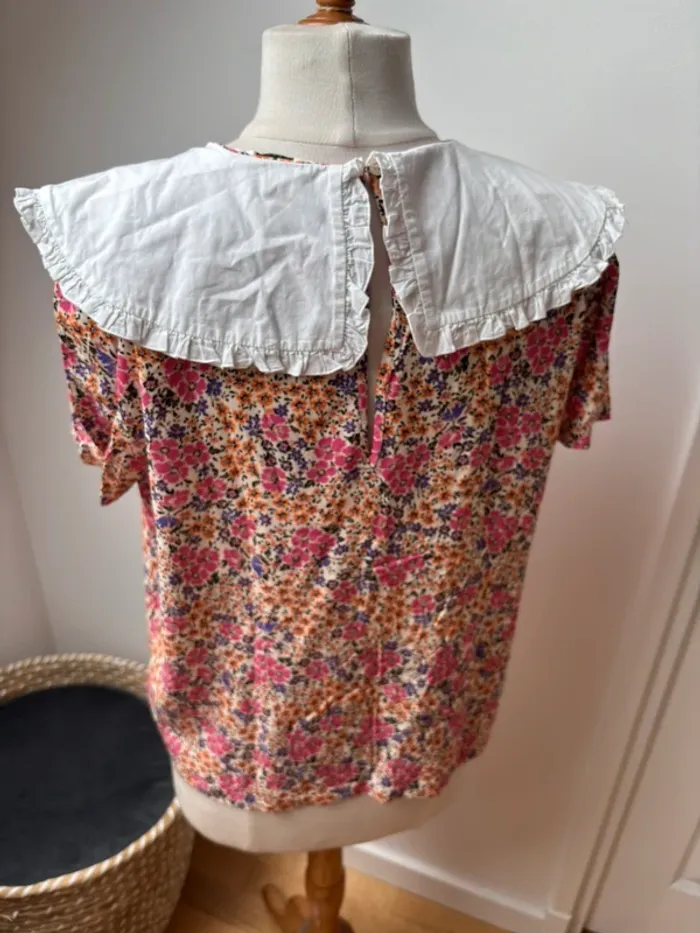 Sublime blouse Balzac Paris modèle Étincelle imprimé fleurs solaires - T38 - photo numéro 8