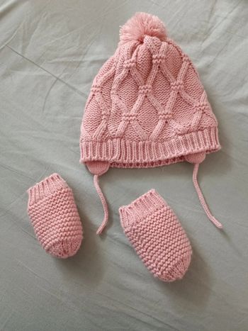 Bonnet péruvien + moufles 18/36 mois