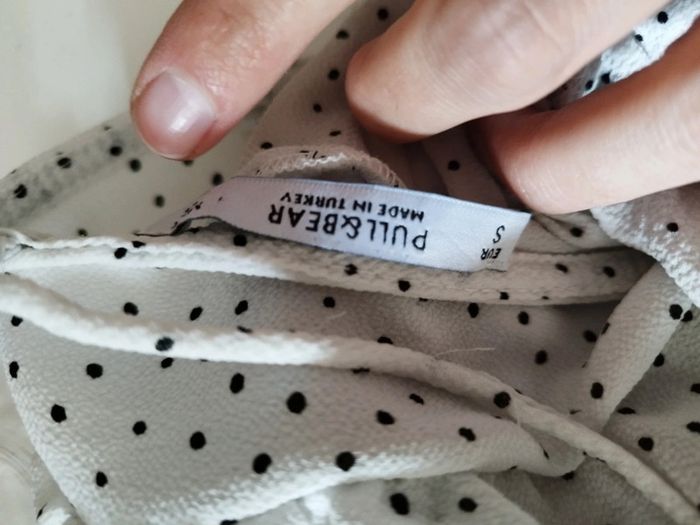 Blouse femme blanche à pois noir taille S - photo numéro 3