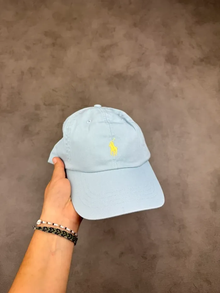 Casquette Ralph Lauren Bleu Clair Logo Brodé Neuve