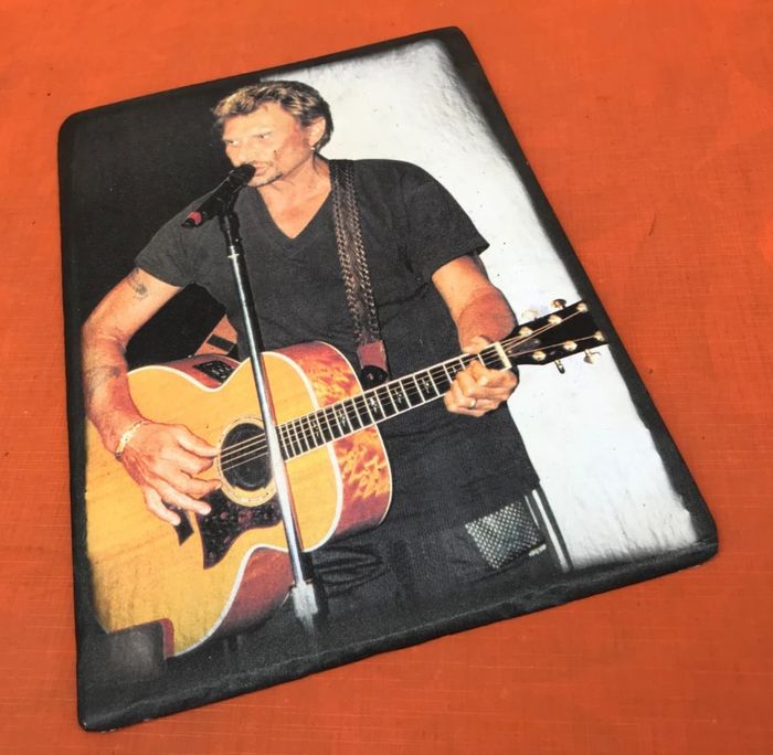 Portrait sur ardoise Johnny Hallyday - photo numéro 6