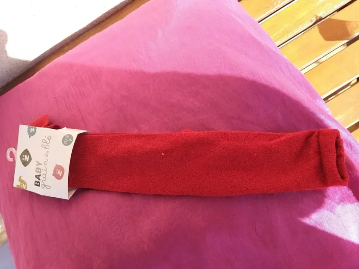 Collant bébé fille rouge doré