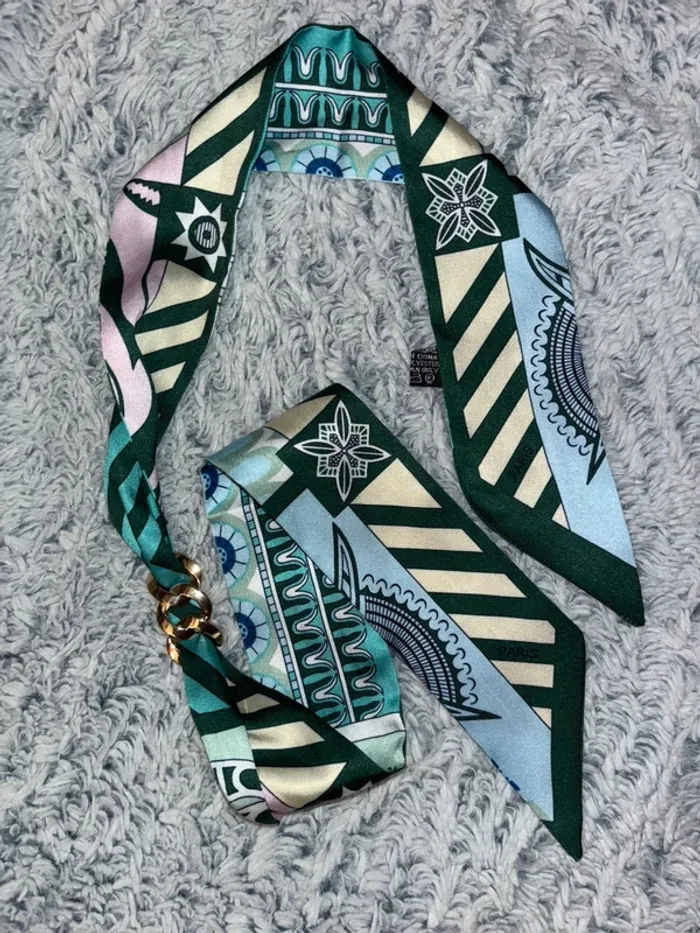 Bracelet foulard, bijoux acier inoxydable, bijou vert sapin