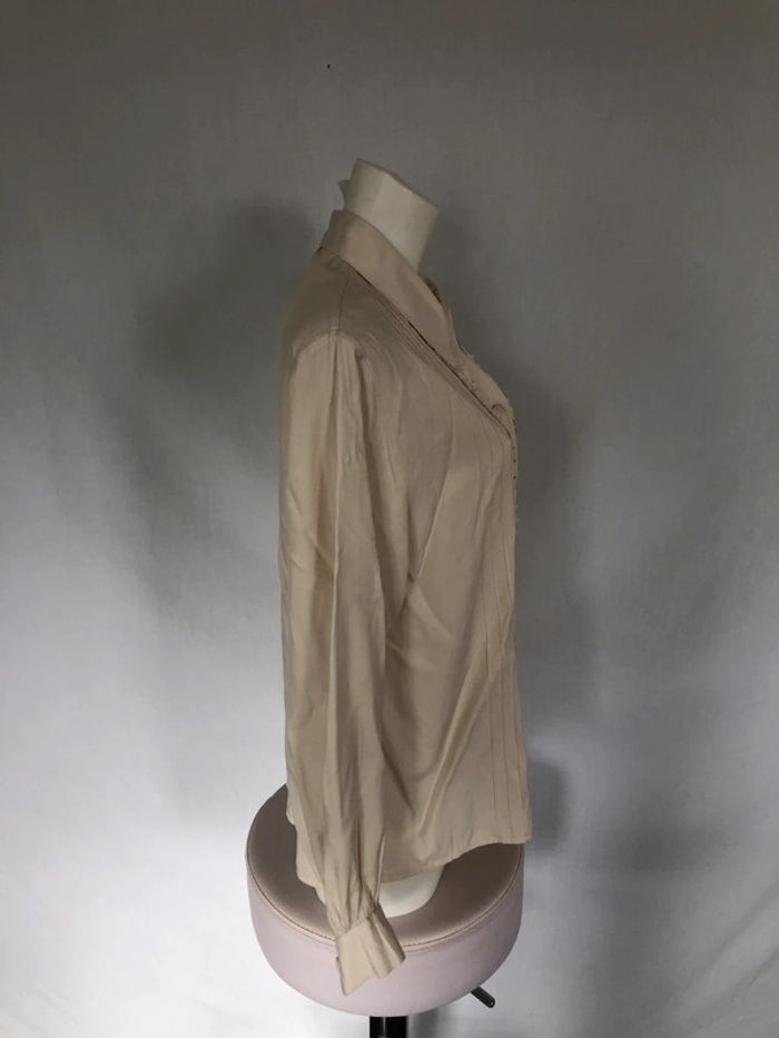 Chemise vintage crème à guipures 48 Damart très bon état - photo numéro 3