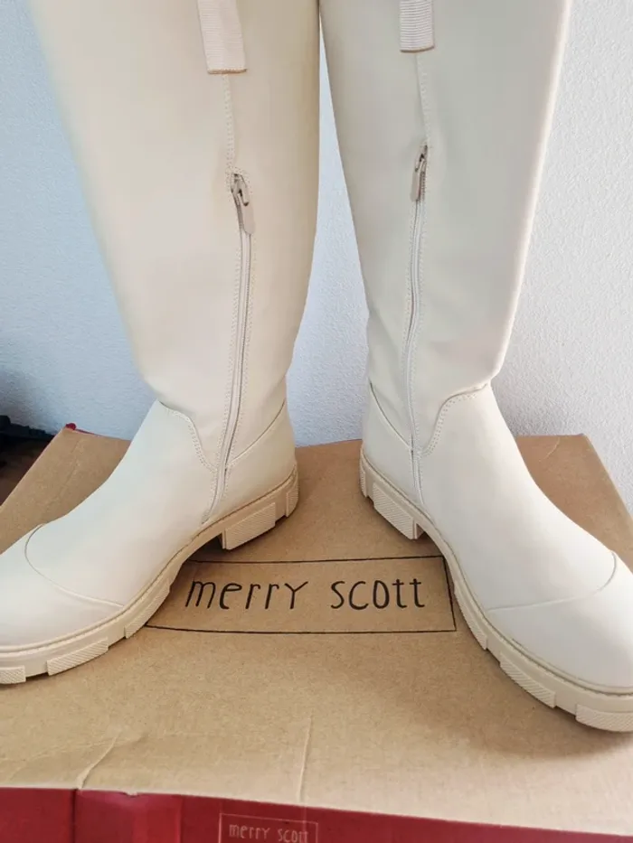 Bottes hautes | taille 39 | merry scott beige - photo numéro 2