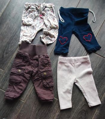 Lot 4 pantalons fille 6 mois