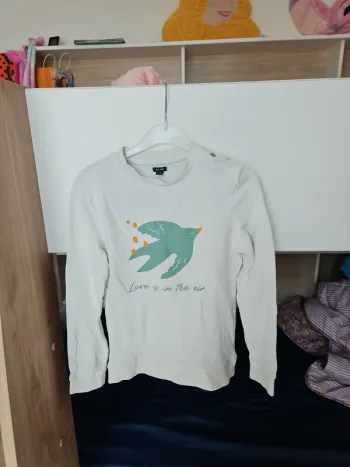 Pull crème 10 ans fille kiabi à détaché