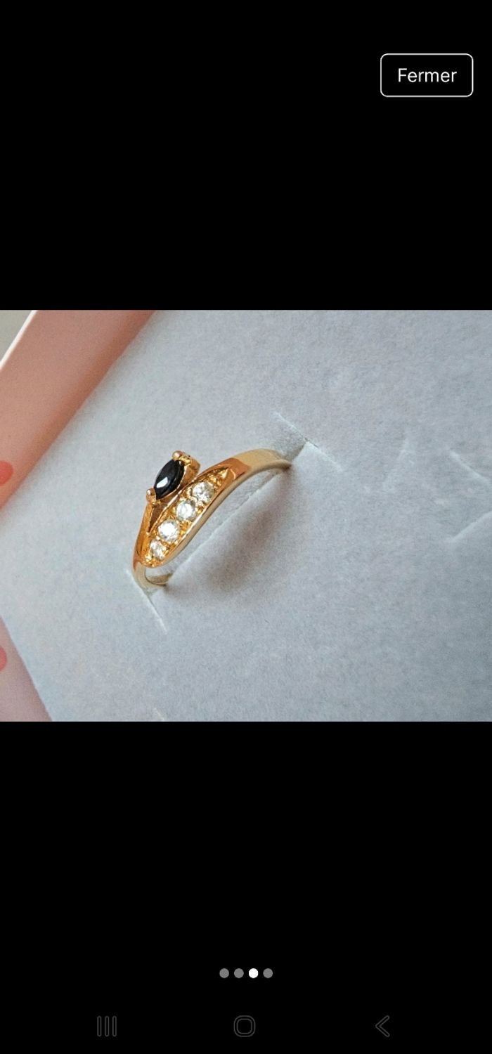 Superbe bague plaqué or certi de pierre - photo numéro 2