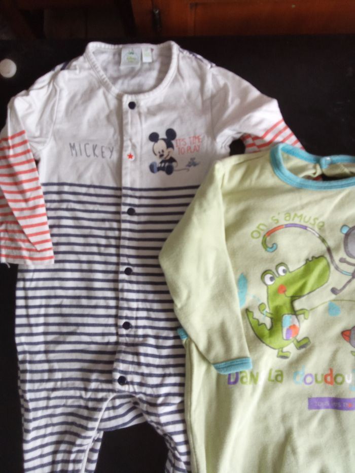 Lot de 3  pyjamas mi saison été garçon 12 mois, léger , orchestra, mickey - photo numéro 2