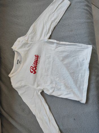 T shirt blanc manches longues bisous 18 mois