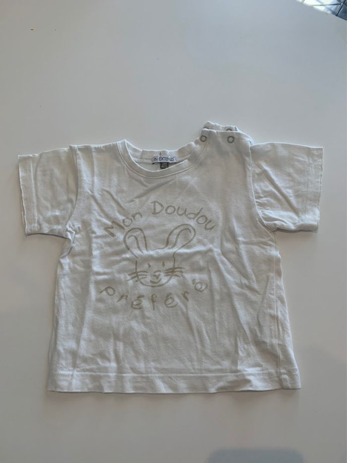 T-shirt blanc manche courte bébé garçon taille 24 mois in extenso