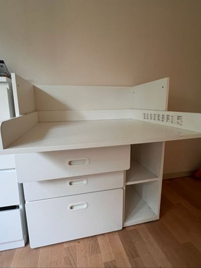 Table à langer bureau blanche avec tiroirs