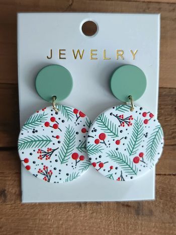 Boucles d'oreilles rondes verte