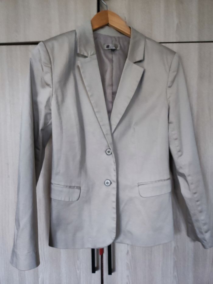 Veste blazer beige irisé 40 Kiabi - photo numéro 6