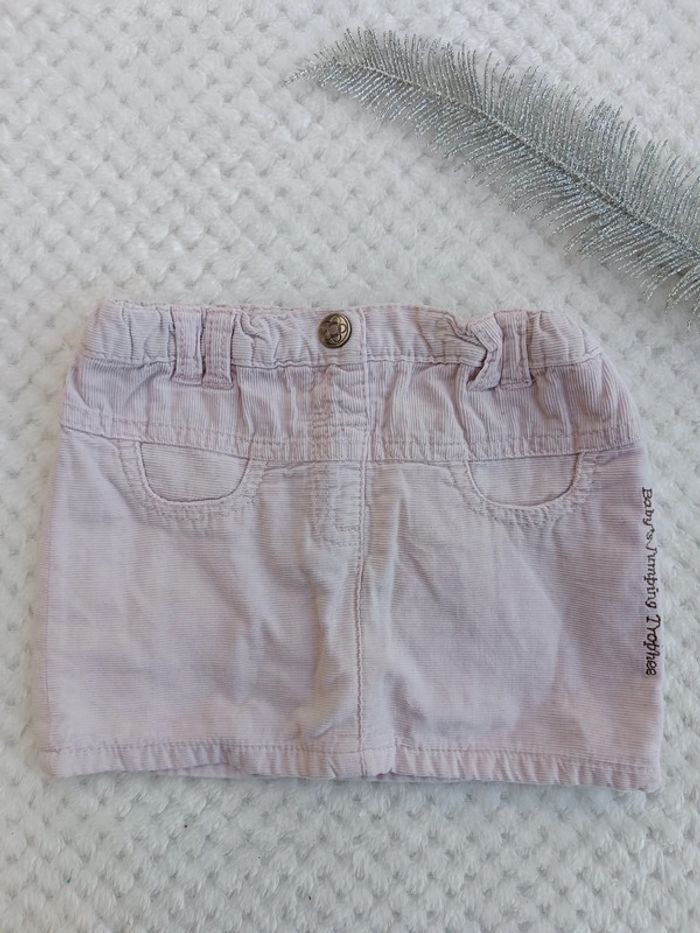 🔸Jupe velours côtelé rose pâle In Extenso - 24 mois🔸
