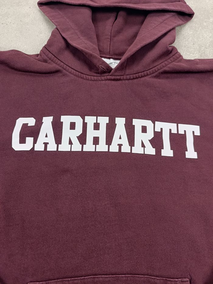 Sweat à capuche Bordeaux Carhartt Logo brodé  -  Taille L   - Très bon état - photo numéro 2