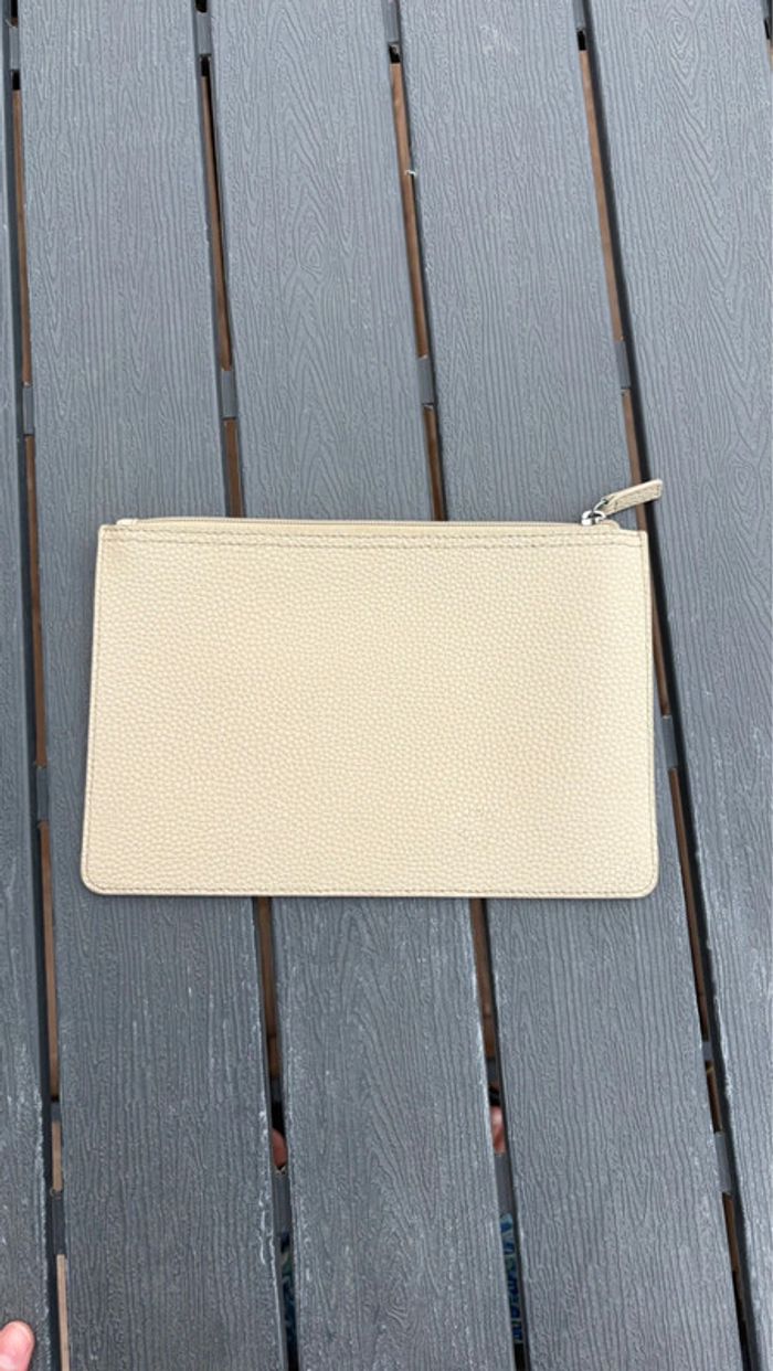 Pochette Lacoste beige à fermeture éclair - photo numéro 2