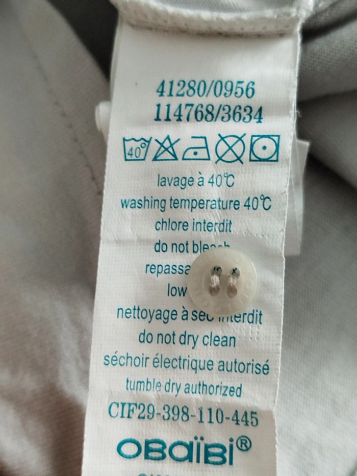 Chemise manches courtes grise Obaibi taille 3 mois - photo numéro 5