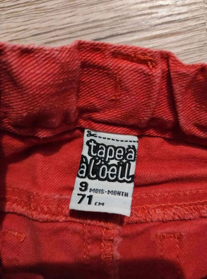 Jeans rouge tape à l'oeil 9 mois - photo numéro 5
