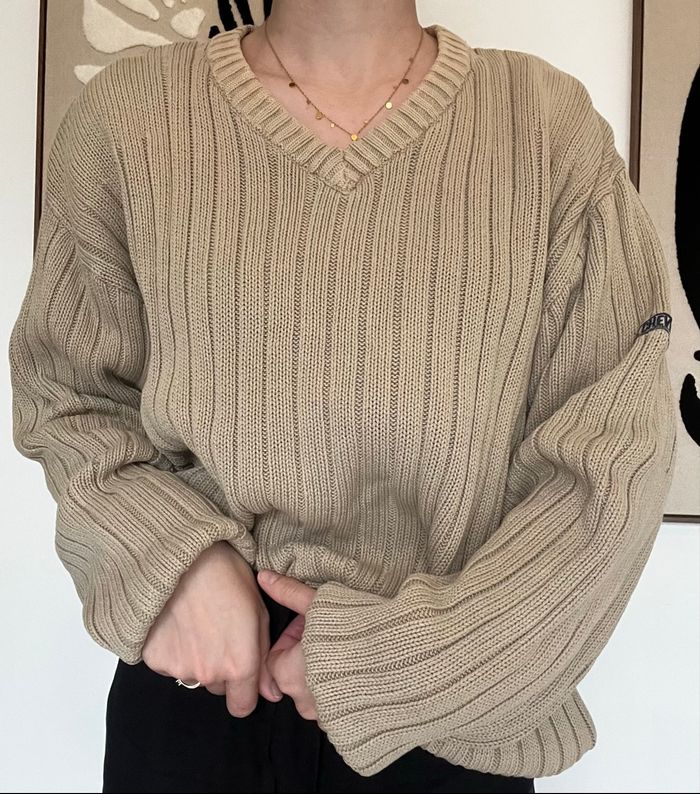 Pull côtelé à col en V chevignon - photo numéro 2