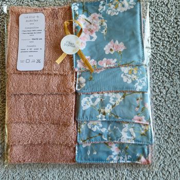 10 lingettes lavables 12x12 cm 