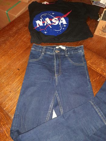Ensemble ado haut nasa xxs pantalon bershka 10 12 ans