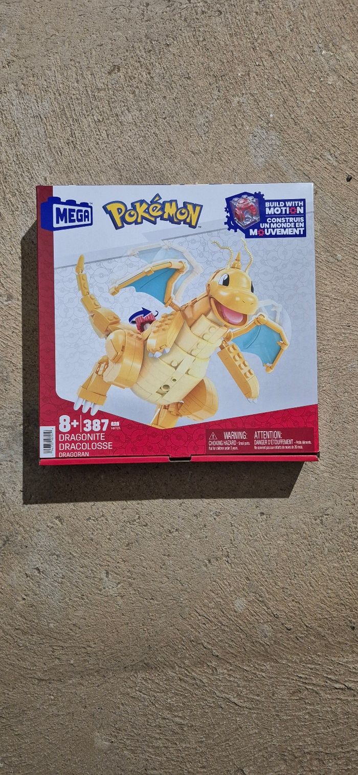Neuf - MEGA Pokémon – Dracolosse (Dragonite) en Mouvement (Set HKT25)