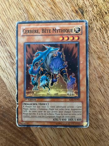 Carte Yu-Gi-Oh! Cerbère, bête mythique SD6-FR002 1ère édition