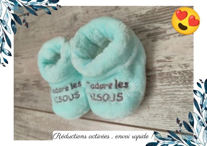 Chaussons j'adore les bisous - photo numéro 2