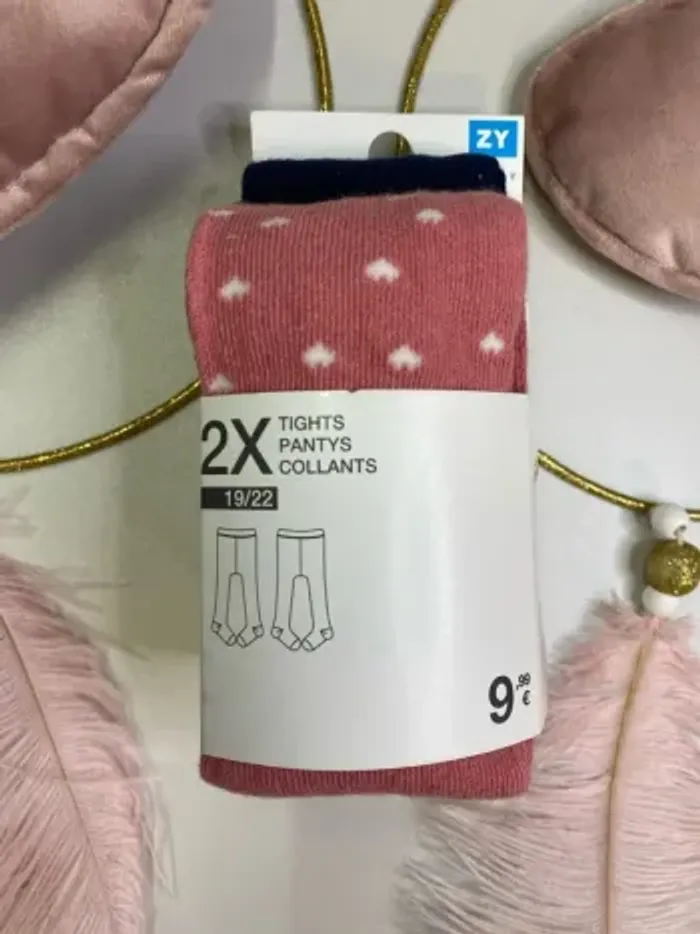 Lot de 2 collants fille (neuf) - Taille 19/22 - photo numéro 2